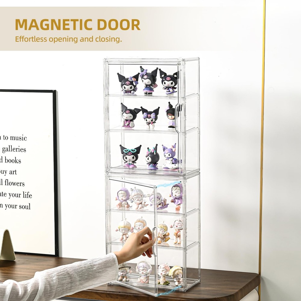 3 Tier Display Case for Collectibles,Clear Display Box with 2 Movable Plates ...