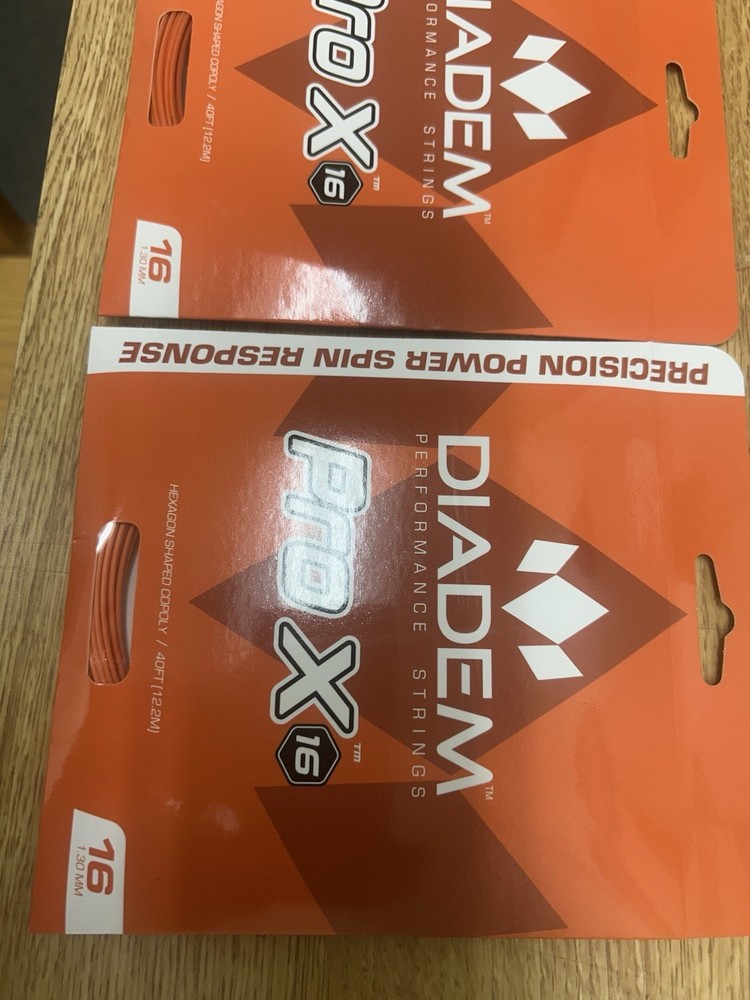 Diadem Pro X 16 Performance Tennis String - Orange - Hex Shape - TWO PACK!!!