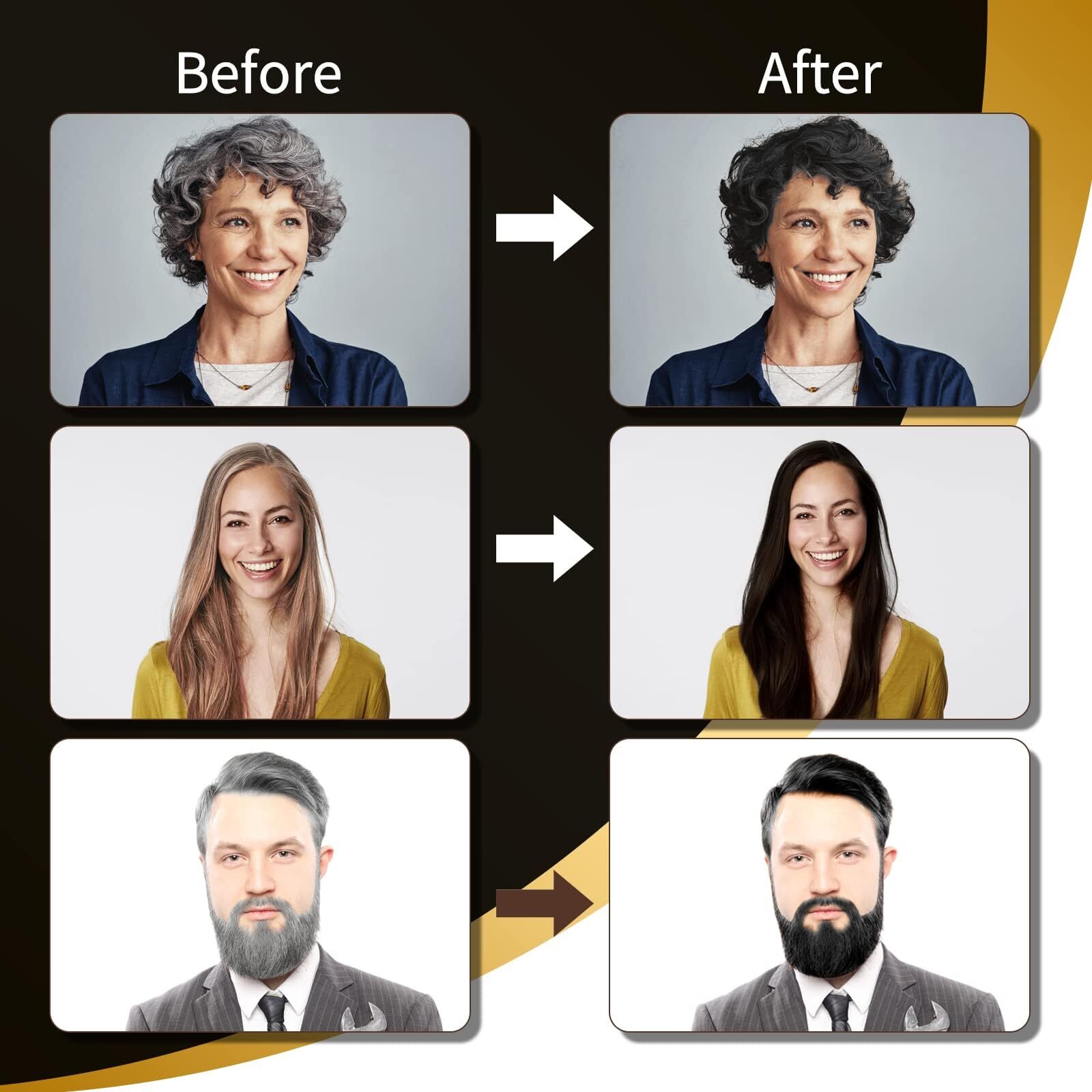 Hair Dye Shampoo 3 in 1 for Women & Men 100% Gray Hair Coverage Champu Con Tinte