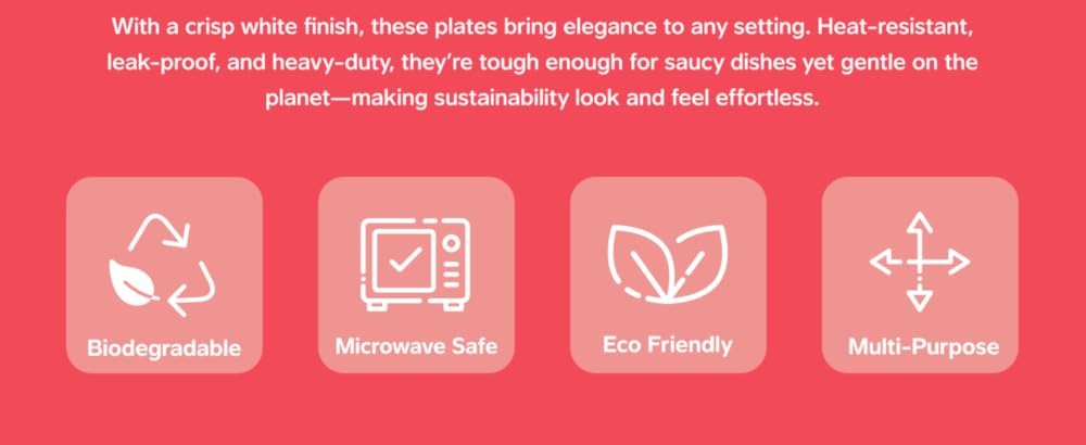 postable Srcane Paper Plates, Heavy Duty, Eco-Friendly,