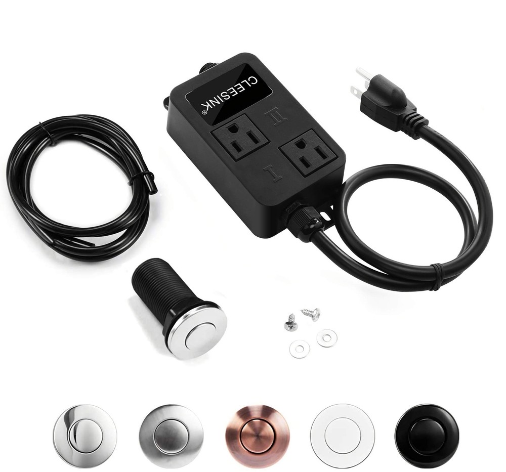 Garbage Disposal Air Switch Kit Dual Outlet Sink Top Button Power Module