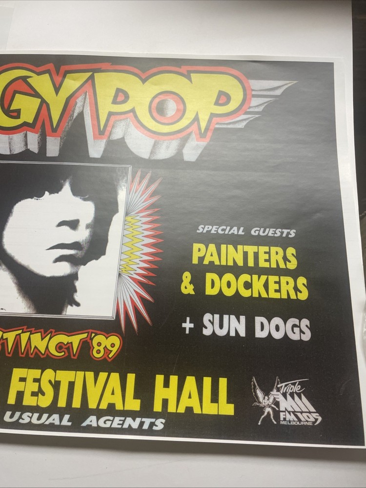 Iggy Pop Promo Poster Instinct ‘89-￼Painters&Dockers-Sun Dogs