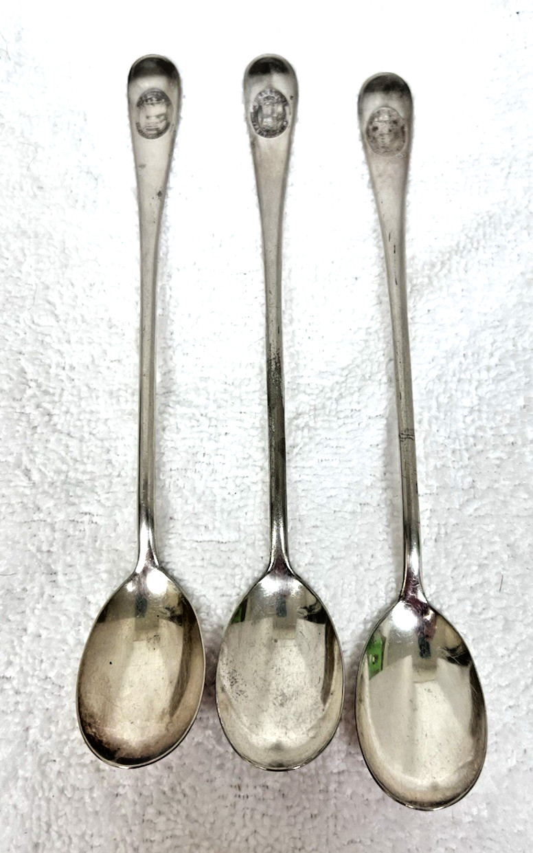 3 Cleveland Fruit Company Iced Tea Ice Cream Spoons 8 Inches Long Good Shape