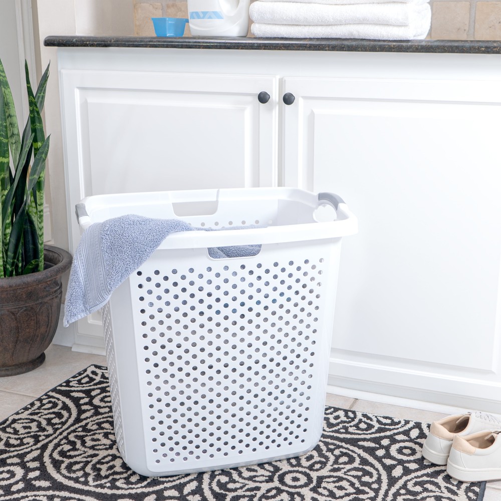Large Laundry Hamper, 2.5 Bushel, White