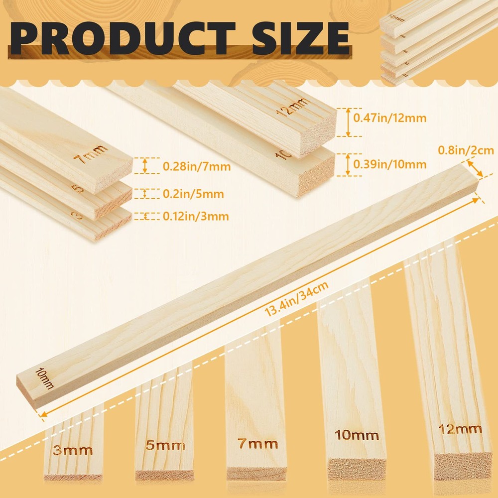 10 Pcs 5 Size Rolling Mud Stick Guide Clay Rolling Pin Guides for Pottery