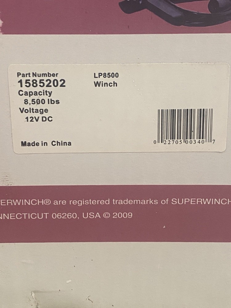 Superwinch LP8500 4x4 Winch 1585202