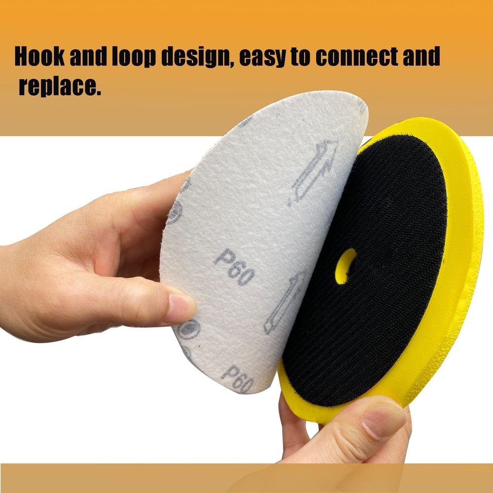 40 Pcs 7-Inch 80 Grit Hook and Loop Sanding Discs Sandpaper for Random Orbit ...