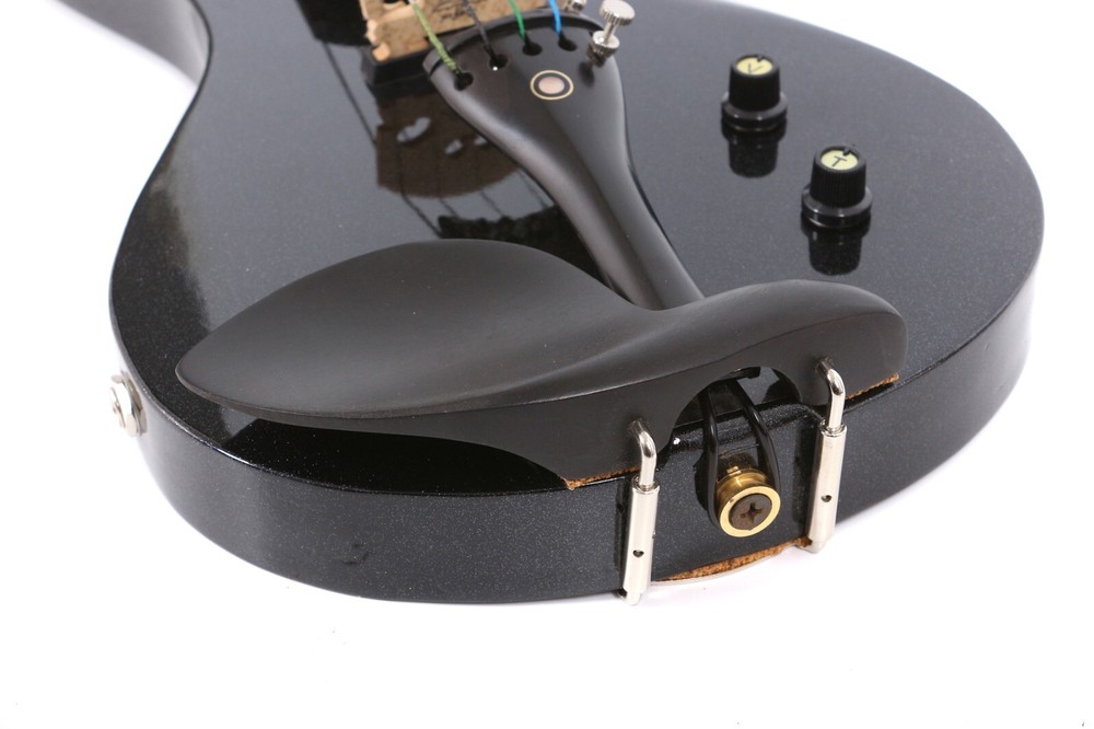 New Black Electric Violin 4/4 Solid wood 5 String Violin with Violin case bow