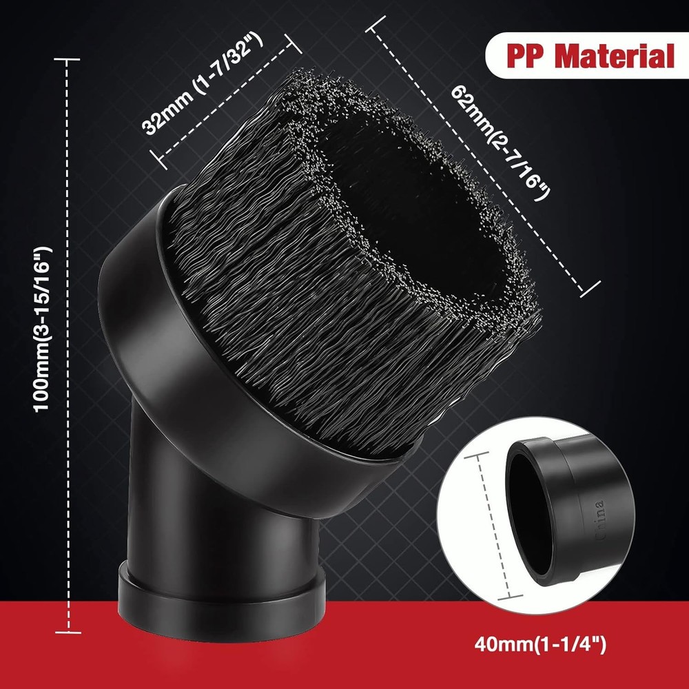 Shop-Vac 1-1/4" Round Brush, 2 Pack Black