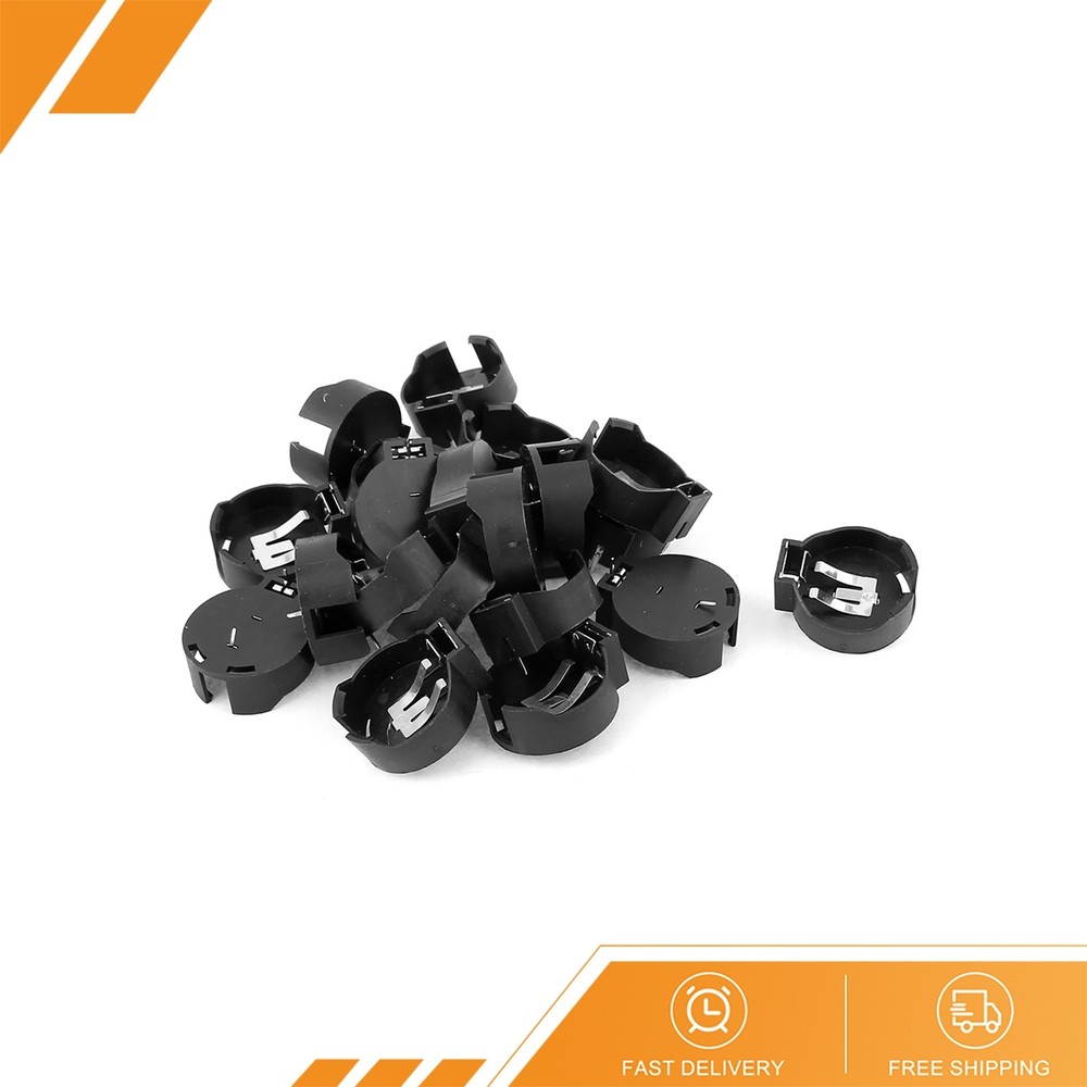 20 x Plastic Shell CR2450 Cell Button Battery Sockets Holder Case, Black