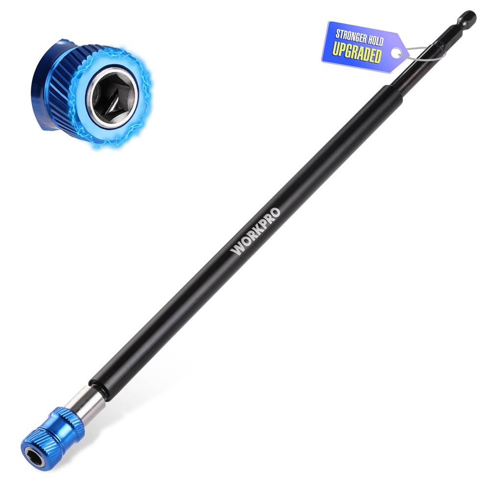WORKPRO 12" Drill Bit Extension 1/4" Quick Release Magnetic Bit Holder for Drill