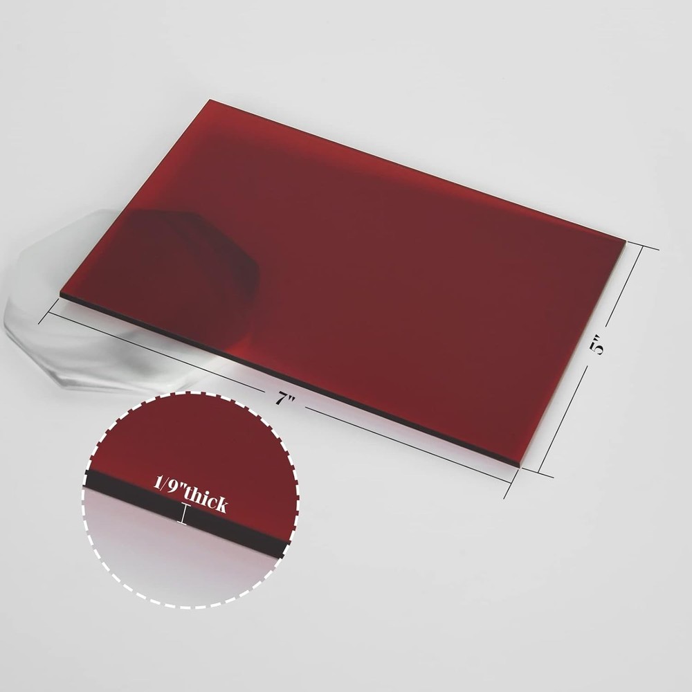 6 Pack Colored Acrylic Sheets, Translucent Plexiglass 5x7", Six Colors