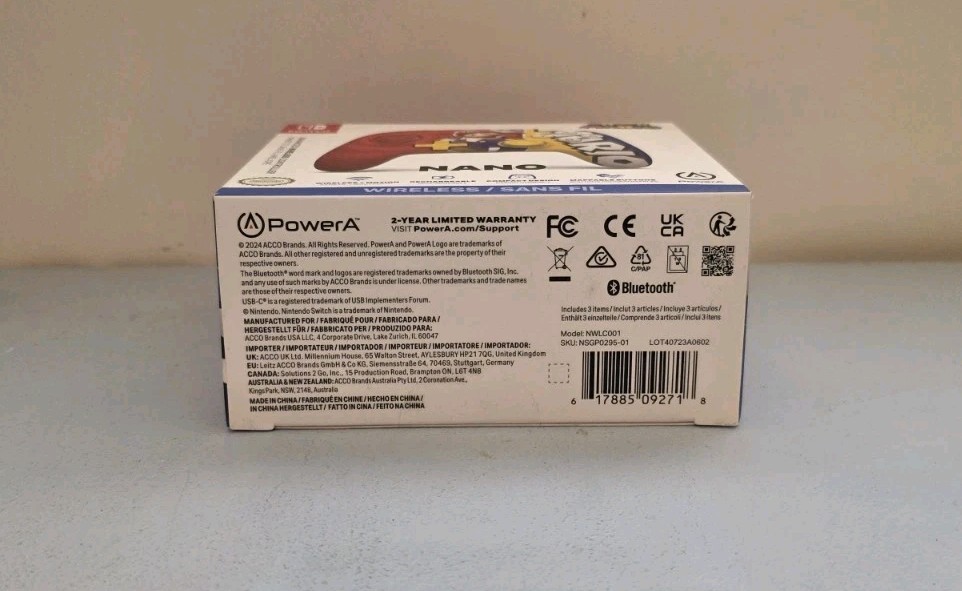 Nintendo Switch PowerA Nano Super Mario Victory Enhanced Wireless Controller New