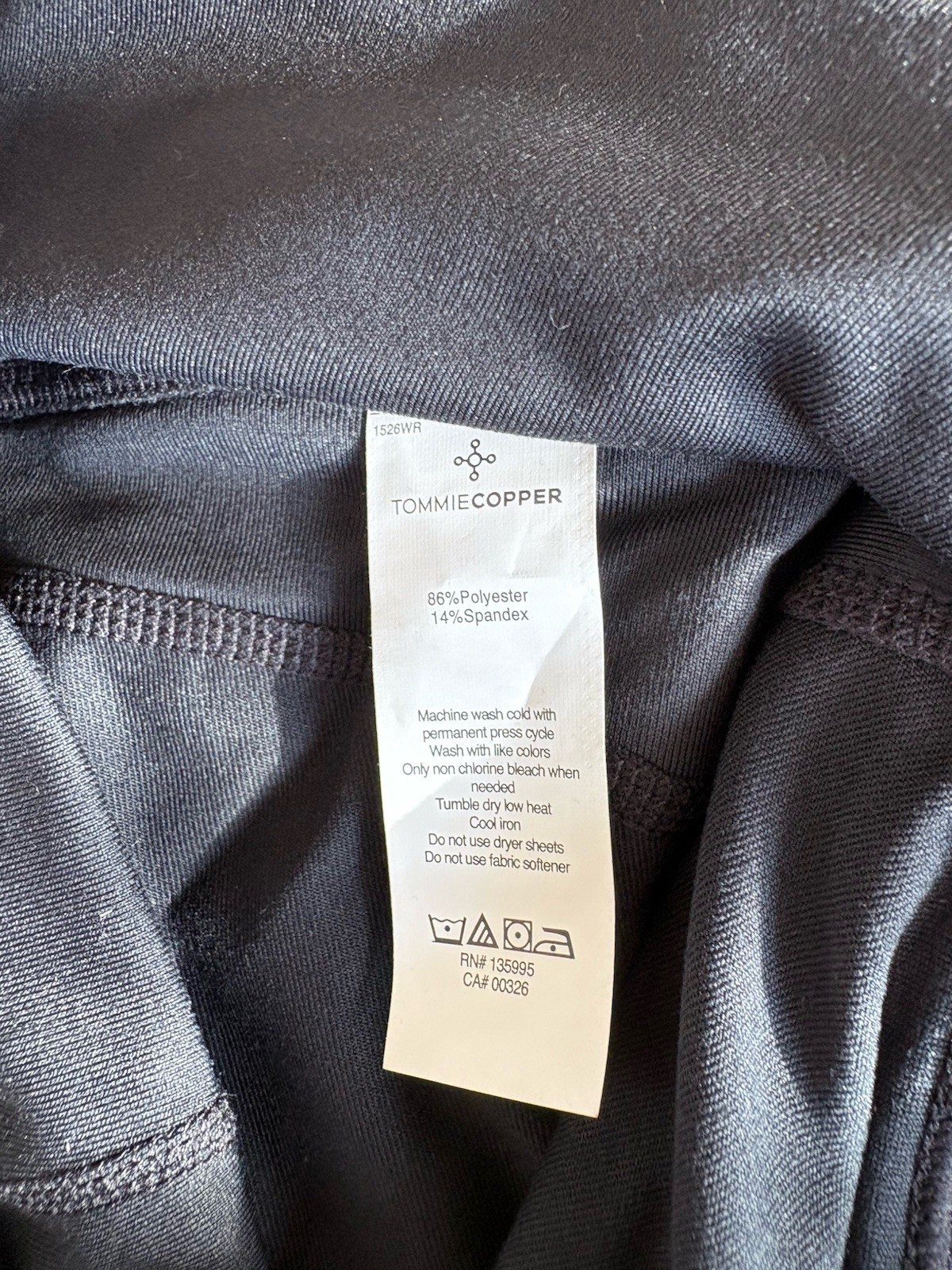 Tommie Copper Women's Knee Support Leggings Black Compression Size L NWT