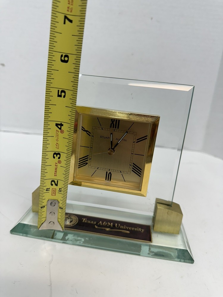 stuart austin Texas A&M desk clock glass Aggie