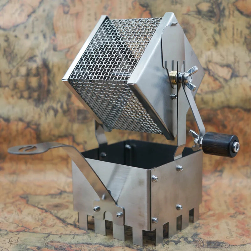 Hand-cranked Bean Roasting Machine Direct Fire Hand Net, Square Roasting Cage