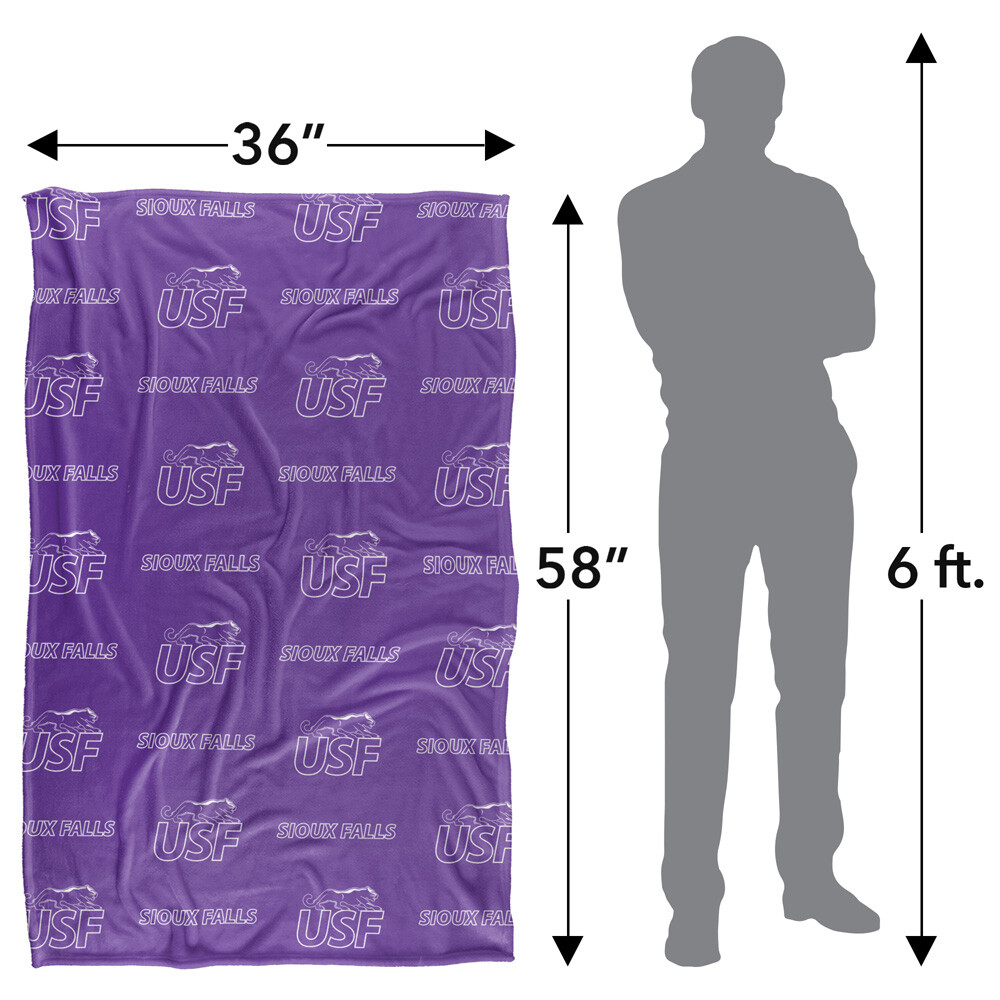 University of Sioux Falls Logo Pattern Silky Touch Super Soft Throw Blanket