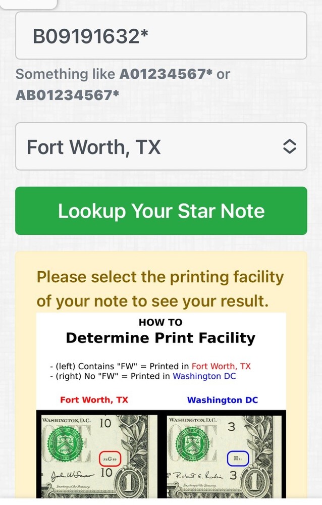 2013 B Duplicate Serial Number Error $1 B 09191632* Fort Worth,TX Star Note !
