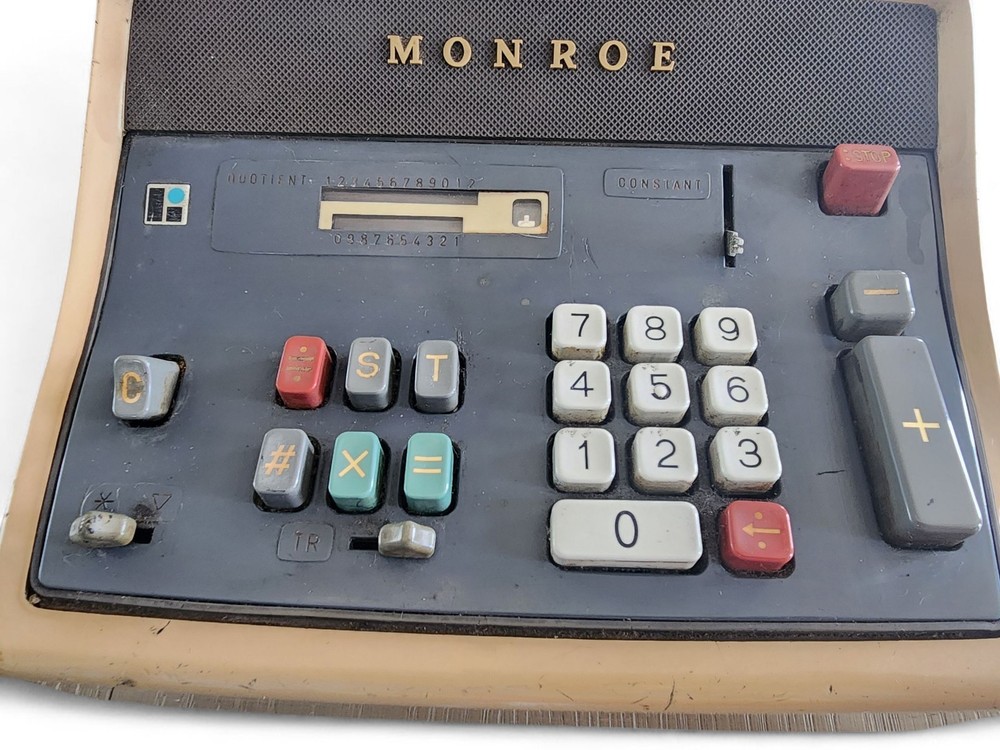 Rare Mach 1 Monroe Ten Key Adding Machine & Monroe LA5-160 Adding Machine VTG