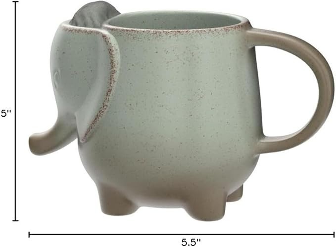 Ceramic 15oz Elephant Tea Mug Green