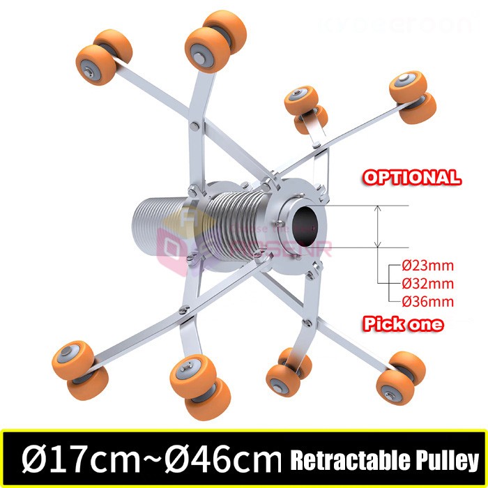 Sewer Endoscope Camera Crawler with Retractable Extension Bracket Guide Pulley