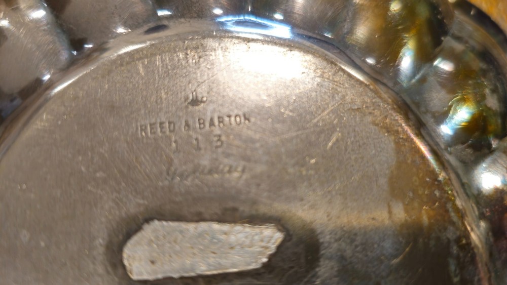 Vintage Reed & Barton silverplate dish "Holiday" pattern (model #113)