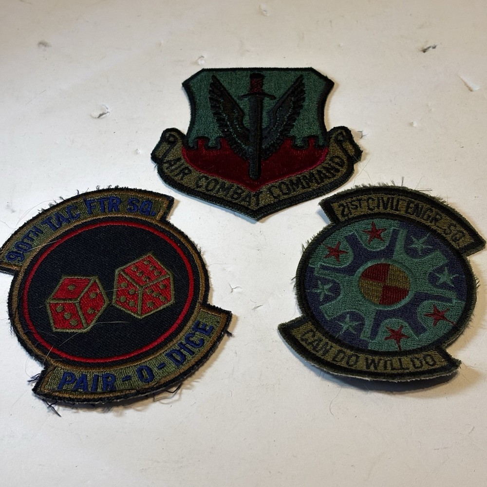 Vintage 1990s USAF Air Combat Command & Squadron Embroidered Air Force Patch Lot