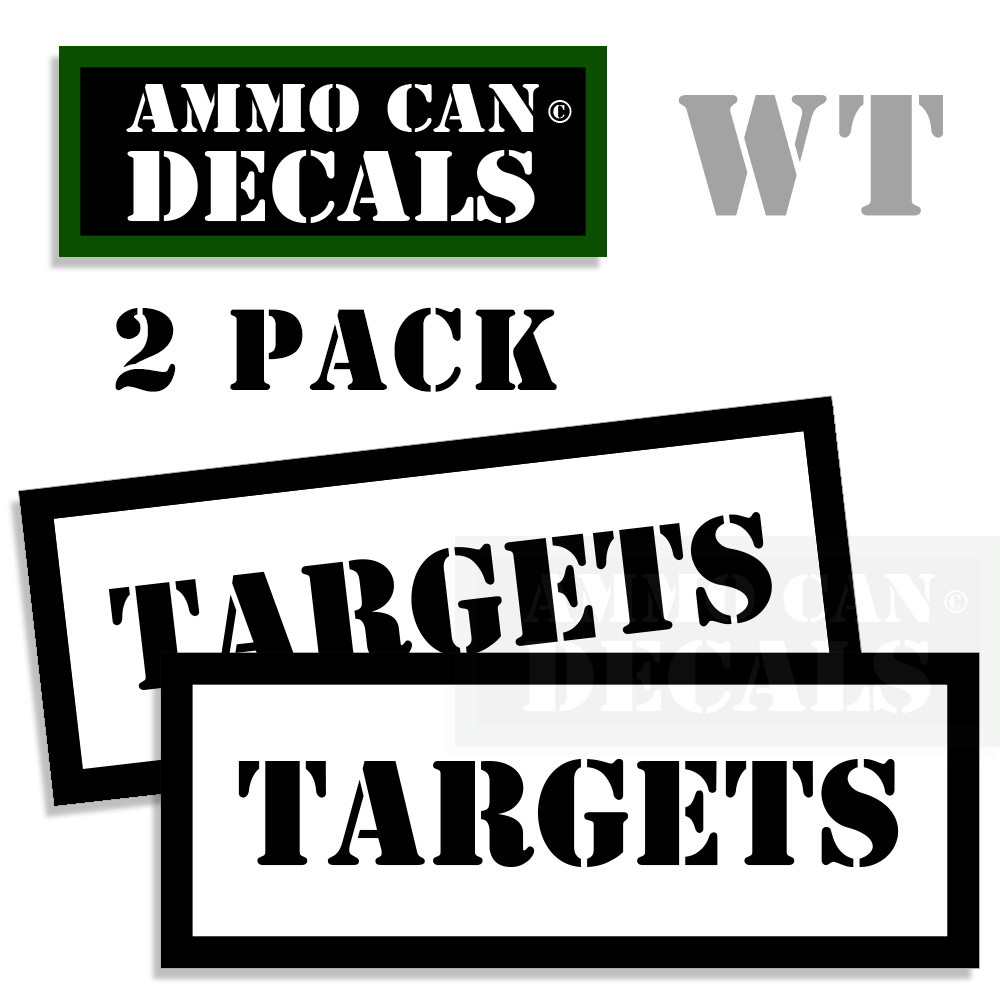 Ammo Can Decals TARGETS Ammo Can Labels for Target Practice Items 3" 2 pack WT