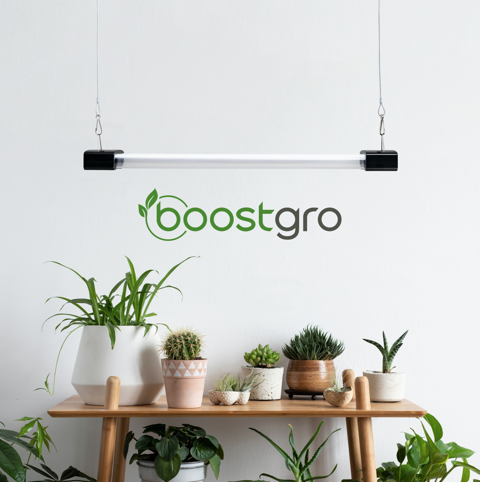 BoostGro LED Plant Grow Light Sunlike Full Spectrum Flower Hydroponics Dual Tube