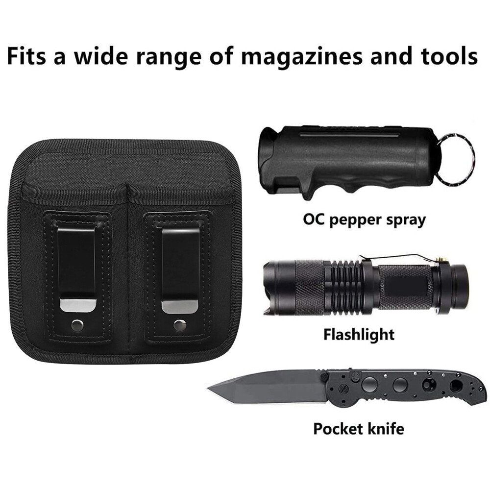 Tactical Concealed Carry IWB Double Magazine Holster for Single/Double Stack Mag