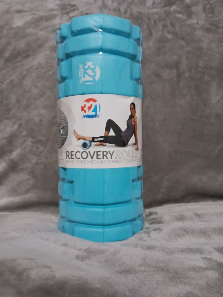 321 Strong Recovery Roller Foam Roller Aqua Solid Core Medium Massage Grid