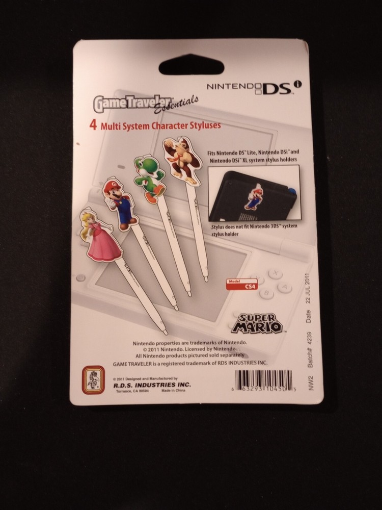 Super Mario, 4 Multi System Character Styluses NEW