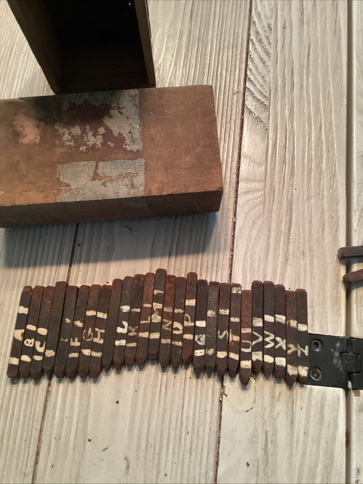 VTG Box Of Machinists Steel Letters. Set Of 28