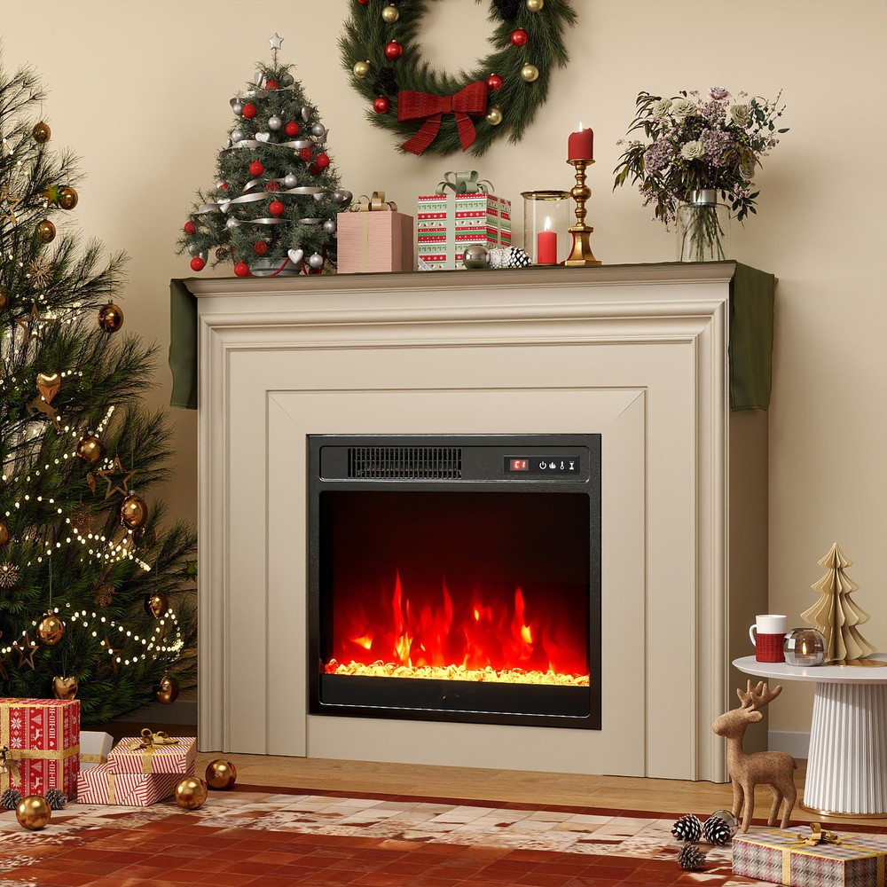 18" Electric Fireplace Insert w/Remote Control Adjustable Flame Color Brightness
