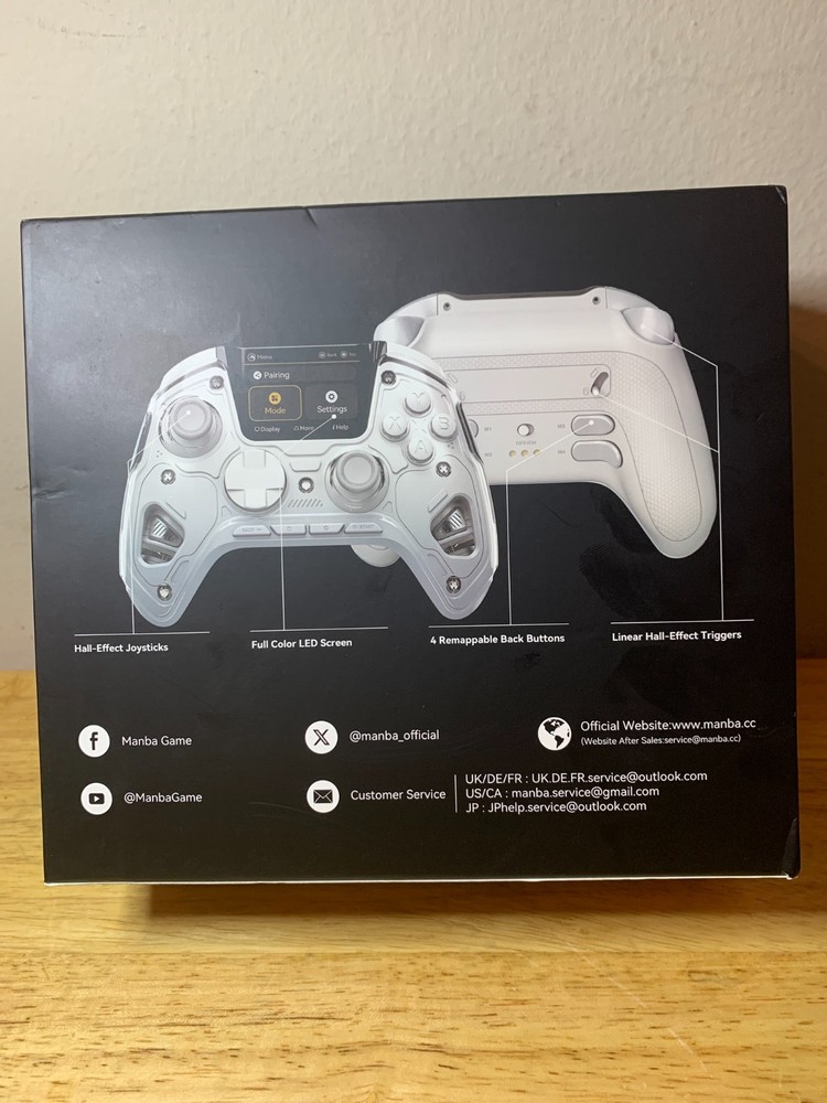 Manba One Full Color Interactive Screen Gaming Controller w/ Charging Dock White