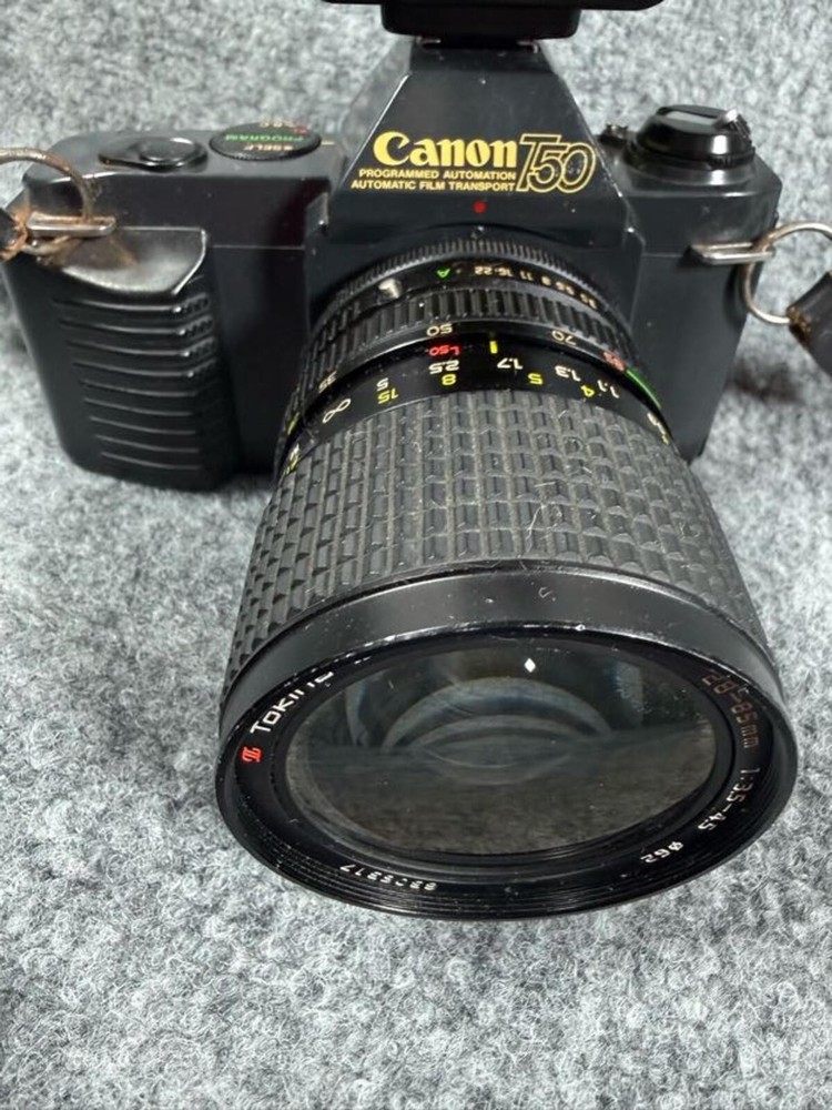 Canon T50 Programmed Automatic 28mm Film Camera with Flash