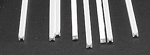 Plastruct H Column Styrene 1/8 (8) - Model Scratch Building Plastic Strips