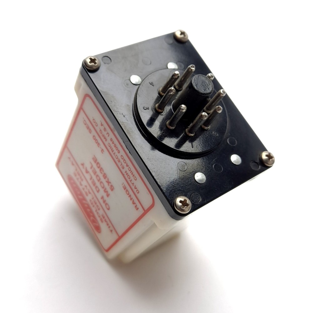 Dayton 5X830E Solid State Time Delay Relay, On Delay, 3-300sec, In 120VAC, 8-Pin