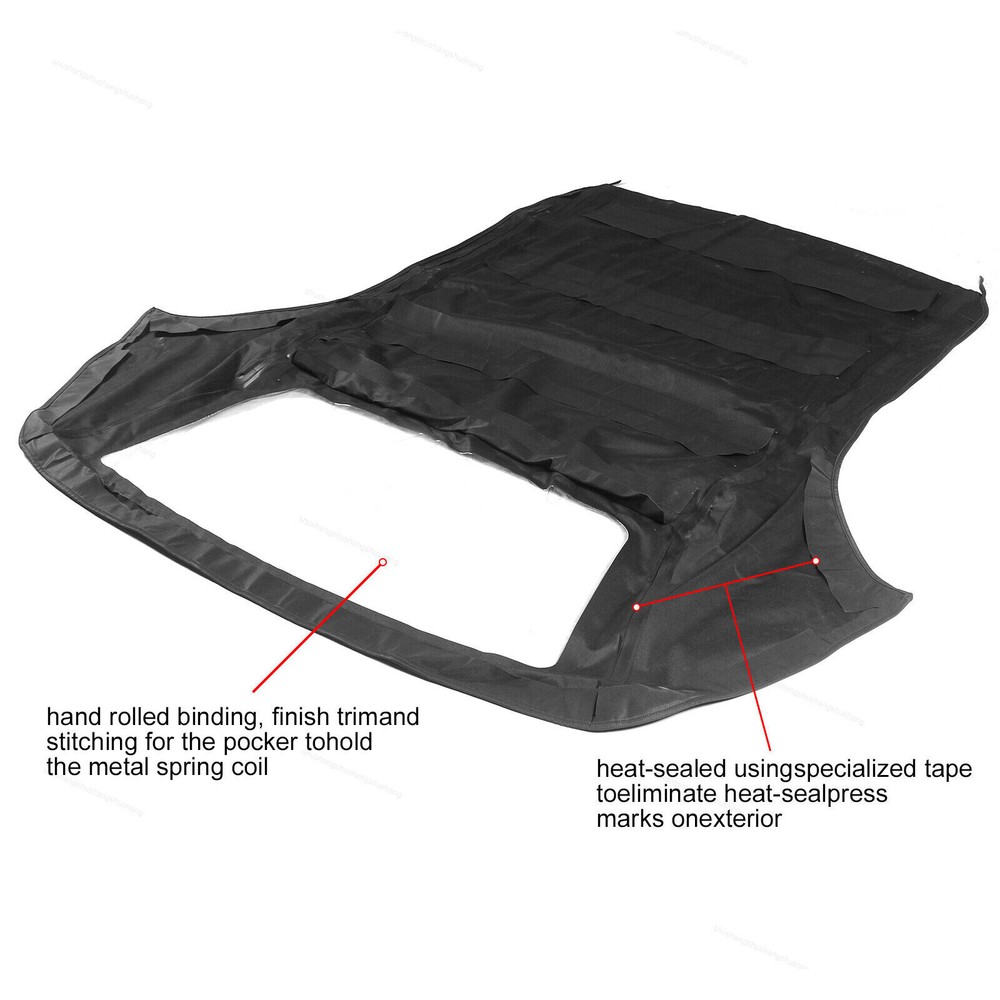 Fits 1994-2001 2002 Chevrolet Camaro BLK Convertible Soft Top Plastic Window