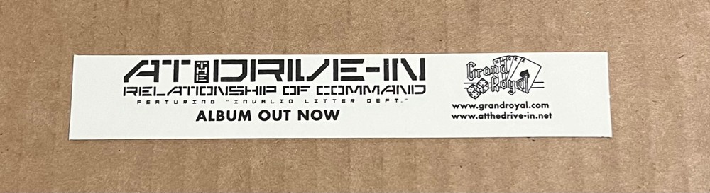 At the Drive-In - Relationship of Command RARE promo sticker