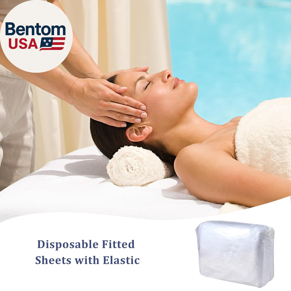 50PCS Disposable Fitted Massage Table Sheets, Heavy Duty Elastic Disposable Bed