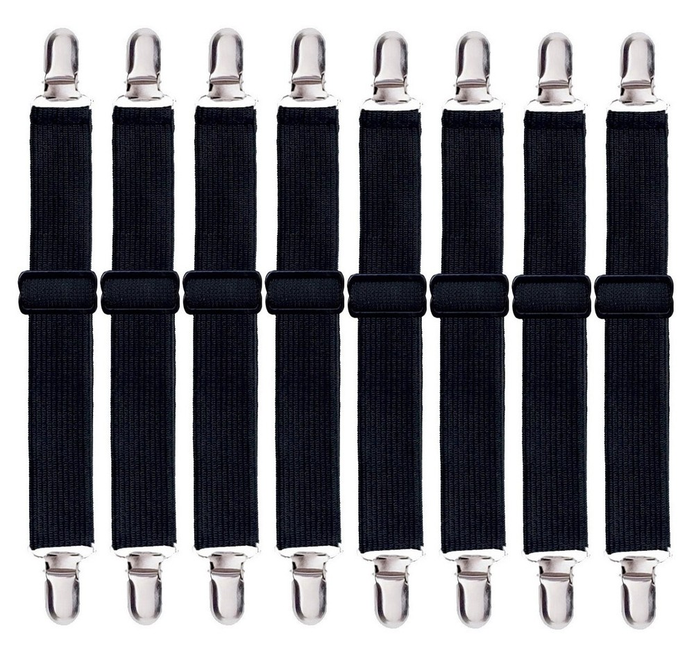 Korlon 8 Pack Bed Sheet Straps, Adjustable Fitted Sheet Straps Clips, Heavy D...