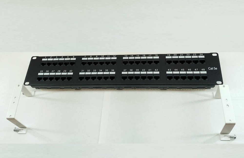 Quick Easy Bracket set to Mount Ethernet Cat6 Cat5e Patch Panel to Wall 2U White