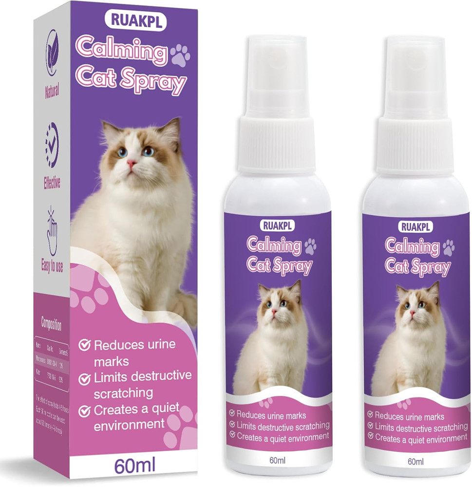 Cat Calming Spray 60 ML 2 Pack Calming Solution for Cats Cat Pheromone Spray Red
