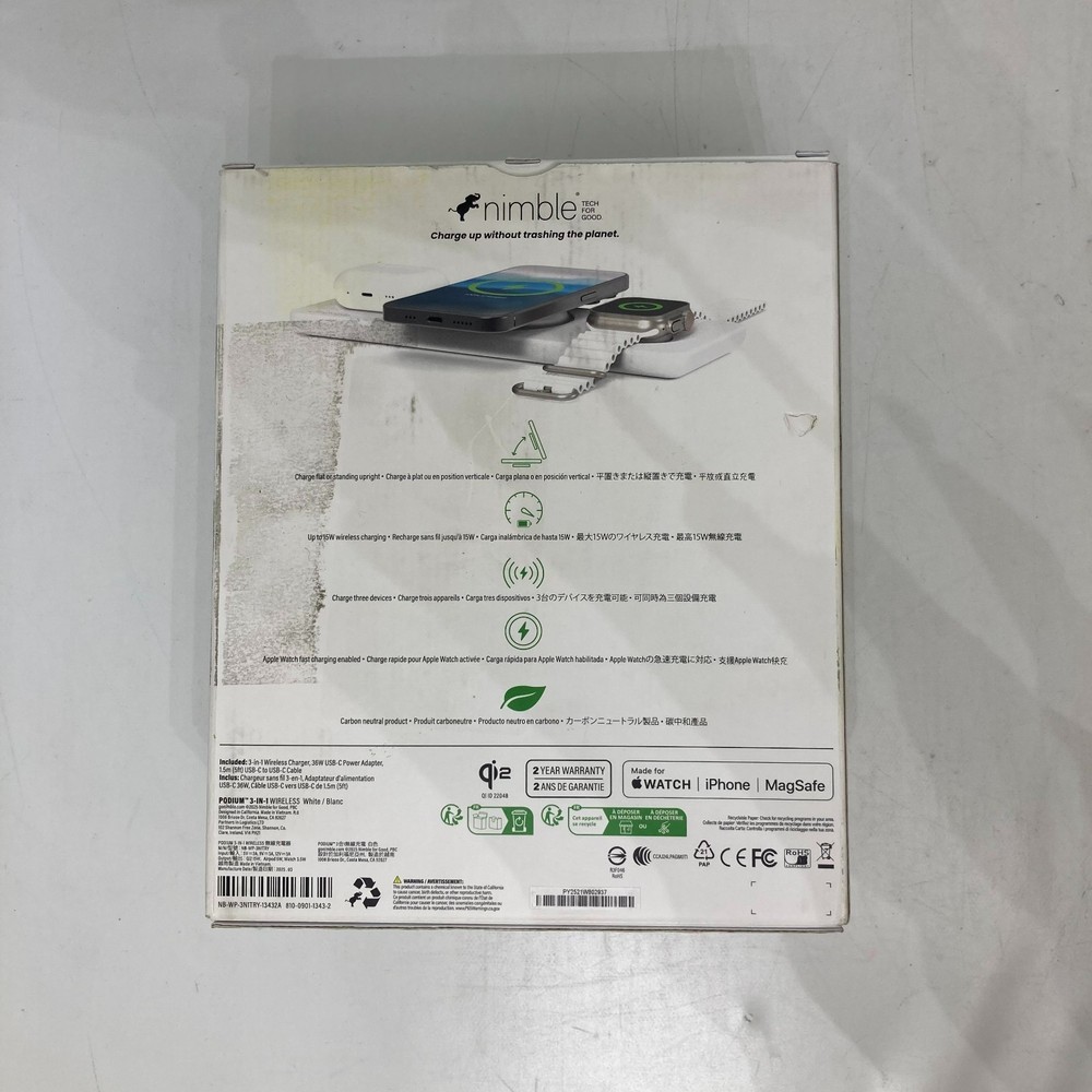 NIMBLE PODIUM 3-IN-1 WIRELESS CHARGER - NEW OPEN BOX