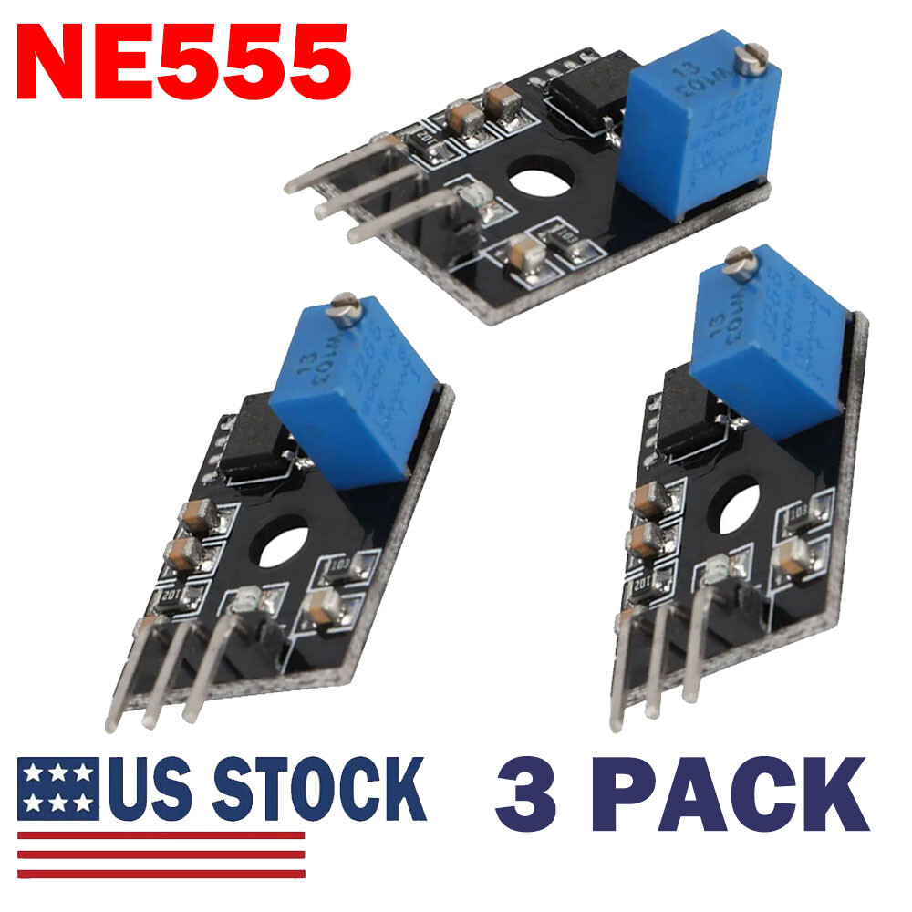 3X NE555 Timer Module Pulse Output Adjustable Frequency Board Wave Generator