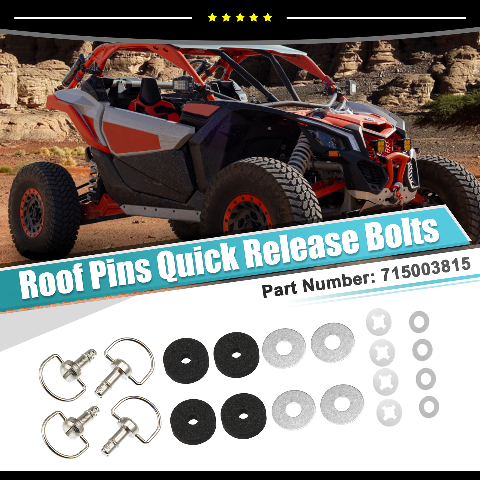 Piece of 4 Roof Pins Quick Release Bolts fit for Can Am Maverick X3 2017-2023