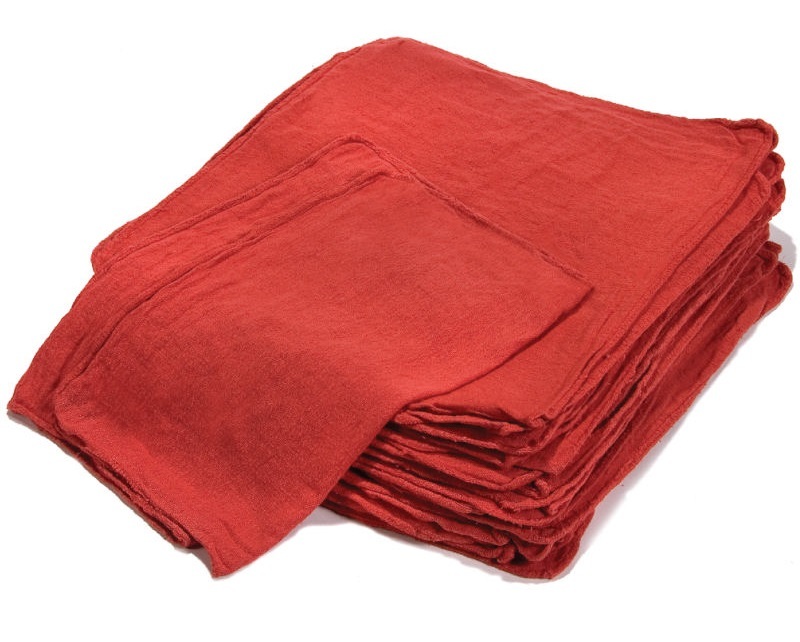 Pallet (12 Boxes) 1000 PC per Box Industrial Shop Rags Cleaning Towels Red 12x14
