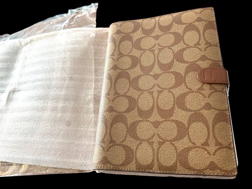 COACH Signature Canvas Notebook, Planner, Journal Khaki