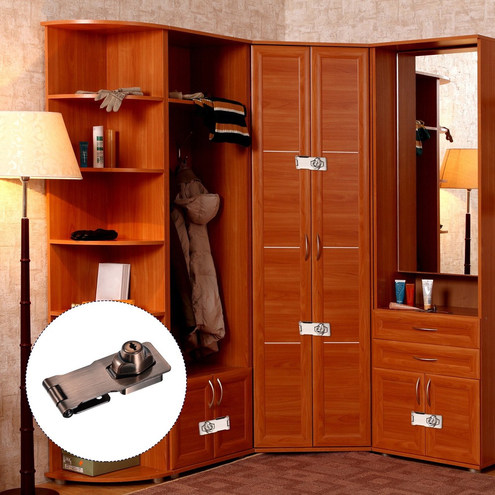 4Inch Keyed Hasp Locks Twist Knob Locking Keyed Different, Copper